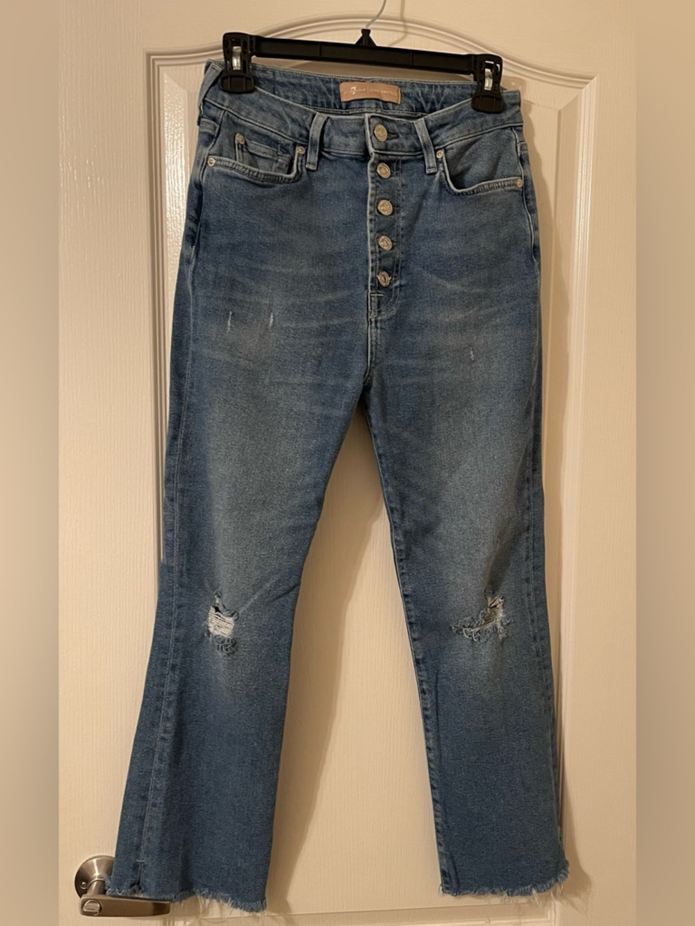 Seven7 Jeans High Waisted Women's Button-Fly Jeans - Light Blue